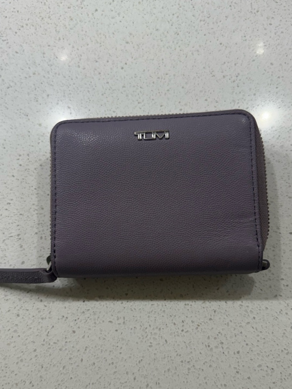Trifold Zip around Womens wallet lilac color
